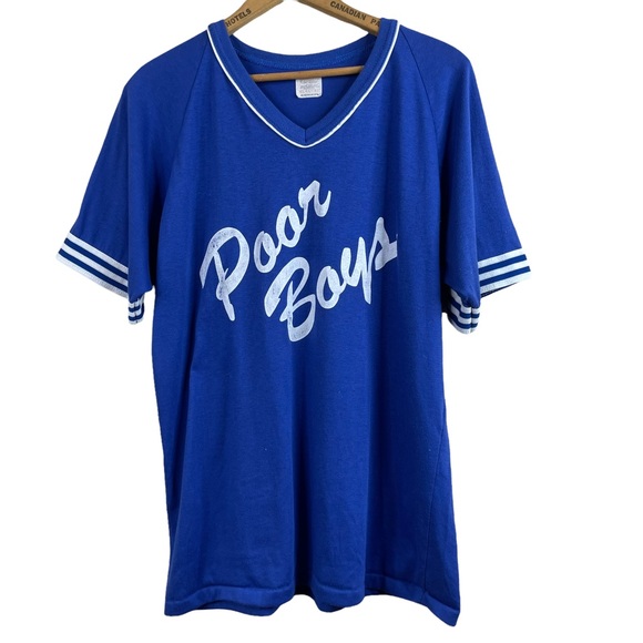 Vintage Other - Vintage 70s Poor Boys Dodger Sportswear Blue & White Jersey Style TShirt Size XL